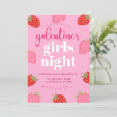 Pink Fun Girly Galentine's Day Party Uitnodiging (Staand voorkant)