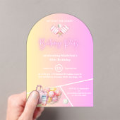 Pink Fun Pickleball 30e verjaardag Uitnodiging (Insitu (Draagbaar))