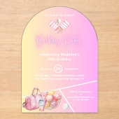 Pink Fun Pickleball 30e verjaardag Uitnodiging (Voorkant)