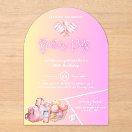 Pink Fun Pickleball 30e verjaardag Uitnodiging