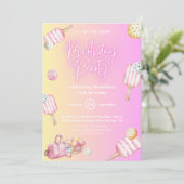 Pink Fun Pickleball 30e verjaardag Uitnodiging (Staand voorkant)