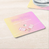 Pink Fun Pickleball 30ste verjaardagsfeestje Kartonnen Onderzetters (Schuin)