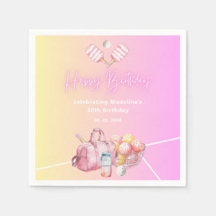 Pink Fun Pickleball 30ste verjaardagsfeestje Servet