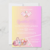 Pink Fun Pickleball Graduation Party Uitnodiging (Voorkant)