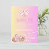 Pink Fun Pickleball Graduation Party Uitnodiging (Staand voorkant)