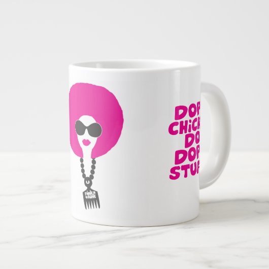 Pink Funk Afro Chick Dope Stuff Jumbo Mok (Voorkant rechts)