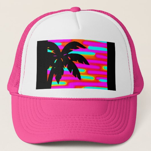 PINK FUNKY SUNSET PALM TREE BALL PET/PET TRUCKER PET (Voorkant)