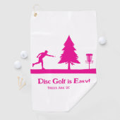 Pink Funny Disc Golf Putting met boomobstakel Golfhanddoek (Insitu)
