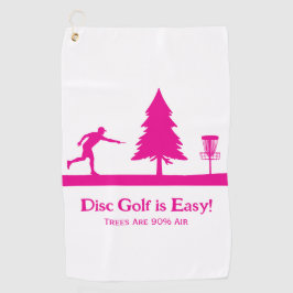 Pink Funny Disc Golf Putting met boomobstakel Golfhanddoek