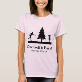 Pink Funny Disc Golf Putting met boomobstakel T-shirt