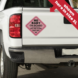 Pink Funny Geen Baby aan boord Adult Attentie Bump Sticker