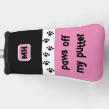 Pink Funny Paws off My Putter met Initialen