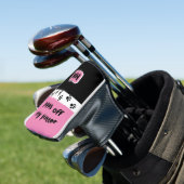 Pink Funny Paws off My Putter met Initialen Golfheadcover (Insitu)