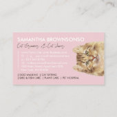 Pink Funny Pet Sitter American Curl Cat Visitekaartje (Achterkant)