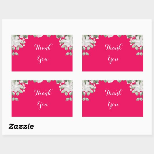 Pink Fushia Rechthoekige Sticker (Vel)
