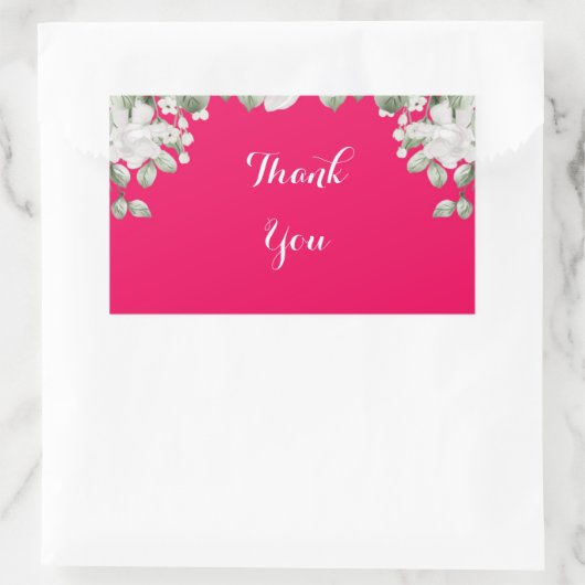 Pink Fushia Rechthoekige Sticker (Tas)