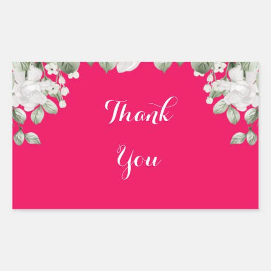 Pink Fushia Rechthoekige Sticker (Voorkant)