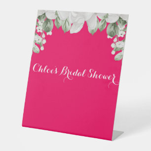 Pink Fushia Reclamebord Met Voetstuk
