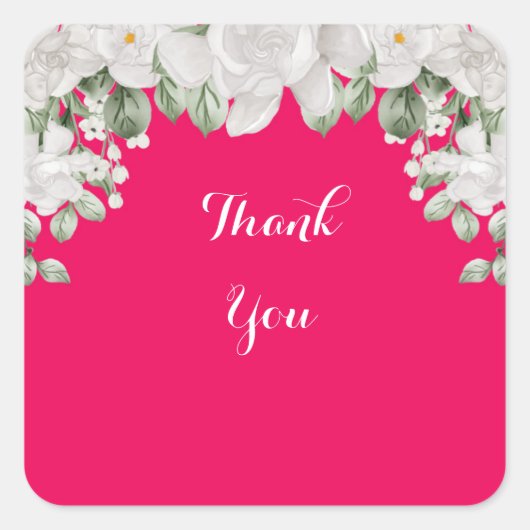 Pink Fushia Vierkante Sticker (Voorkant)