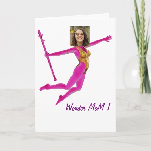 Pink Fushia Wonder Woman, Fairy Wand - Feestdagen Kaart (Voorkant)