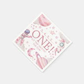 Pink Galaxy First Trip Around the Sun Napkin Servet (Hoek)