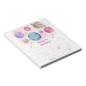 PINK GALAXY SPACE verjaardagstijd capsule bericht Notitieblok (Schuin)