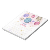 PINK GALAXY SPACE verjaardagstijd capsule bericht Notitieblok (Linkerzijde)