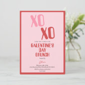 Pink Galentine's Day Party Brunch Vriendschap Kaart (Staand voorkant)