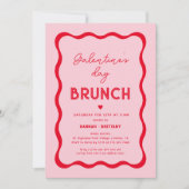 Pink Galentine's Day Valentijnse brunch Kaart (Voorkant)
