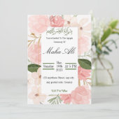 Pink Garden Aqiqah Ceremony Kaart (Staand voorkant)