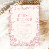 Pink Garden Chinoiserie Bridal Brunch Uitnodiging