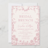 Pink Garden Chinoiserie Bridal Brunch Uitnodiging (Voorkant)