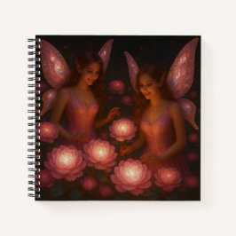 Pink Garden Fairies Hardcover Spiral Notebook Notitieboek