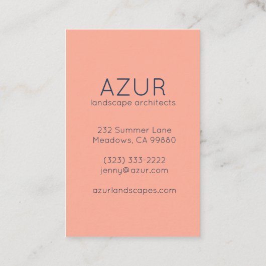 Pink Garden Florist Landscaper Architect Visitekaartje (Achterkant)