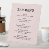 Pink Garden Roos Wedding Cocktail Menu Reclamebord Met Voetstuk (Insitu)