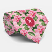 Pink Gardenias Floral Stropdas (Opgerold)