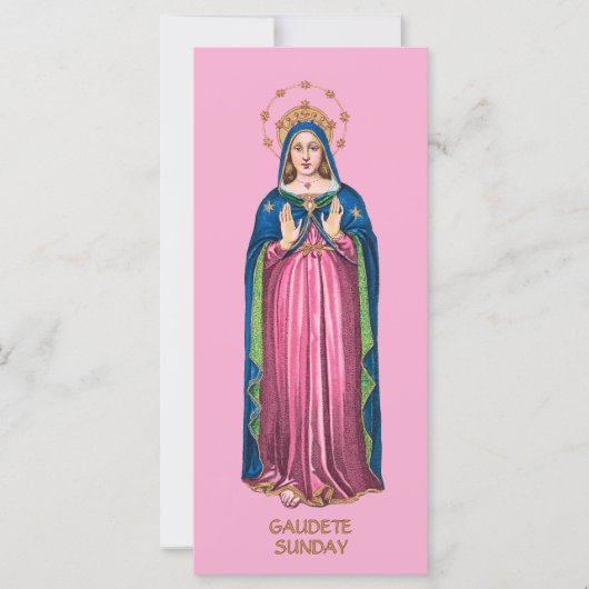 Pink Gaudete Sunday Standing BVM Advent (Voorkant)