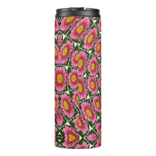 Pink Gazania Thermal Tumbler Thermosbeker (Achterkant)