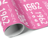 PINK Geboren in 1962, geboortejaar Cadeaupapier (Rol Hoek)