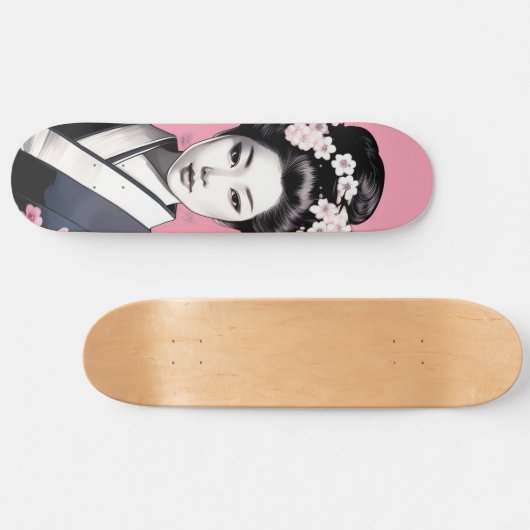 Pink Geisha Persoonlijk Skateboard (Horizontaal)