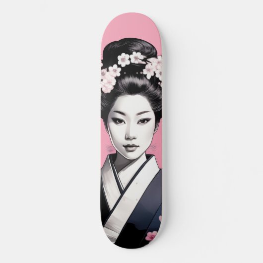 Pink Geisha Persoonlijk Skateboard (Voorkant)