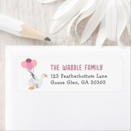 Pink Gekke Goose Address Return Etiket