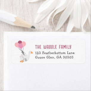 Pink Gekke Goose Address Return Etiket