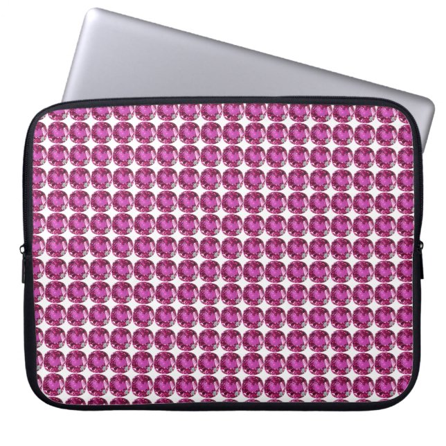 Pink Gemstone Pattern Laptop Sleeve (Voorkant)