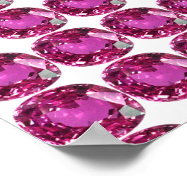 Pink Gemstone Pattern Poster