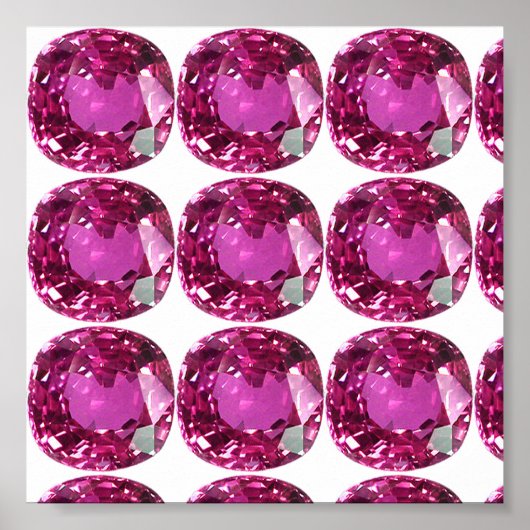 Pink Gemstone Pattern Poster (Voorkant)