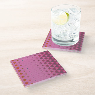 Pink Geometric design Coaster Glazen Onderzetter