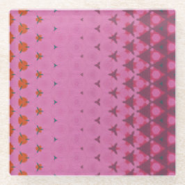 Pink Geometric design Coaster Glazen Onderzetter