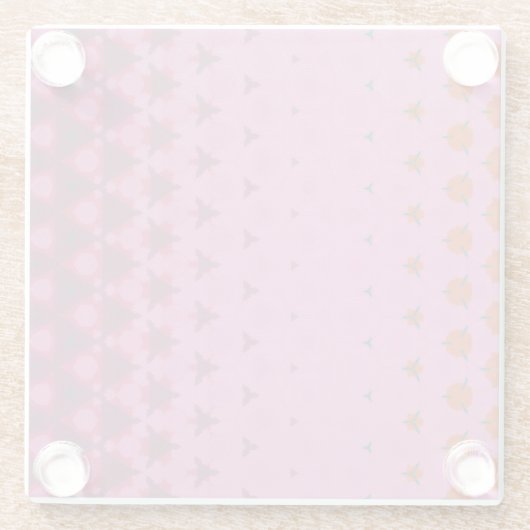Pink Geometric design Coaster Glazen Onderzetter (Achterkant)