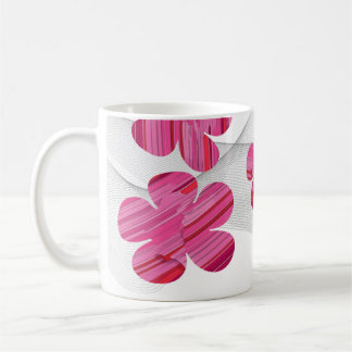 Pink geometric flower mug koffiemok